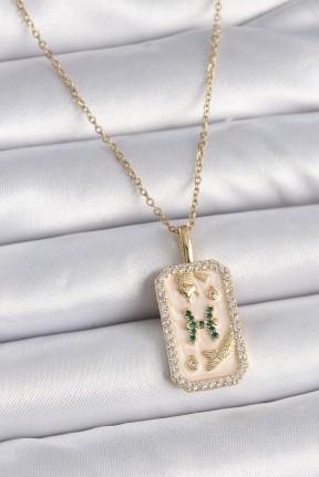 316l çelik Gold Renk Zincir Balık Burcu Zirkon Taşlı Kadın Kolye 316l çelik Gold Renk Zincir Balık Burcu Zirkon Taşlı Kadın Kolye