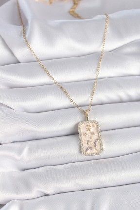 316l çelik Gold Renk Zincir Yay Burcu Zirkon Taşlı Kadın Kolye 316l çelik Gold Renk Zincir Yay Burcu Zirkon Taşlı Kadın Kolye