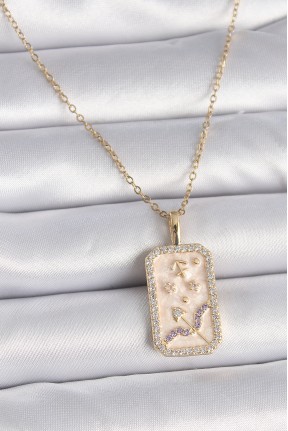 316l çelik Gold Renk Zincir Yay Burcu Zirkon Taşlı Kadın Kolye 316l çelik Gold Renk Zincir Yay Burcu Zirkon Taşlı Kadın Kolye