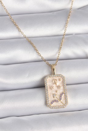 316l çelik Gold Renk Zincir Yay Burcu Zirkon Taşlı Kadın Kolye 316l çelik Gold Renk Zincir Yay Burcu Zirkon Taşlı Kadın Kolye