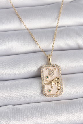 316l çelik Gold Renk Zincir Boğa Burcu Zirkon Taşlı Kadın Kolye 316l çelik Gold Renk Zincir Boğa Burcu Zirkon Taşlı Kadın Kolye