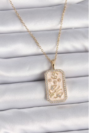 316l çelik Gold Renk Zincir Yengeç Burcu Zirkon Taşlı Kadın Kolye 316l çelik Gold Renk Zincir Yengeç Burcu Zirkon Taşlı Kadın Kolye