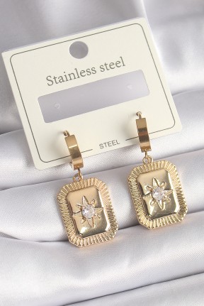 316l çelik Gold Renk Zirkon Taşlı Yıldız İşlemeli Kadın Küpe 316l çelik Gold Renk Zirkon Taşlı Yıldız İşlemeli Kadın Küpe