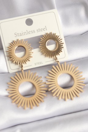 316l çelik Gold Renk Güneş Model Kadın Küpe 316l çelik Gold Renk Güneş Model Kadın Küpe