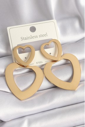 316l çelik Gold Renk Kalp Model Kadın Küpe 316l çelik Gold Renk Kalp Model Kadın Küpe