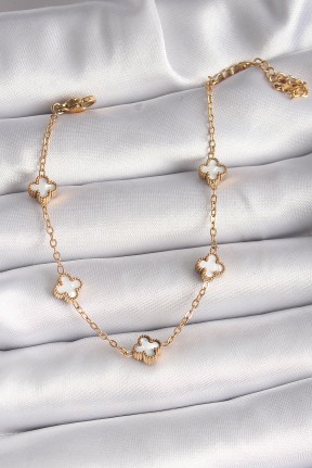 316l çelik Gold Renk Beyaz Baby Boy Yonca Model Kadın Bileklik 316l çelik Gold Renk Beyaz Baby Boy Yonca Model Kadın Bileklik