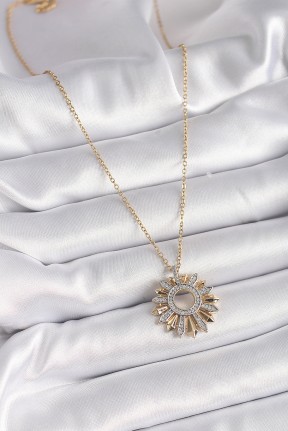 316l çelik Gold Renk Zincir Zirkon Taşlı Mix Renk Güneş Model Kadın Kolye 316l çelik Gold Renk Zincir Zirkon Taşlı Mix Renk Güneş Model Kadın Kolye