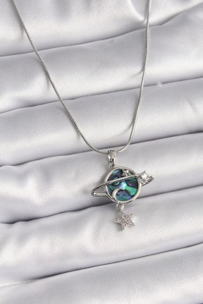 316l çelik Gümüş Renk Zincir Zirkon Taşlı Gezegen Model Kadın Kolye 316l çelik Gümüş Renk Zincir Zirkon Taşlı Gezegen Model Kadın Kolye