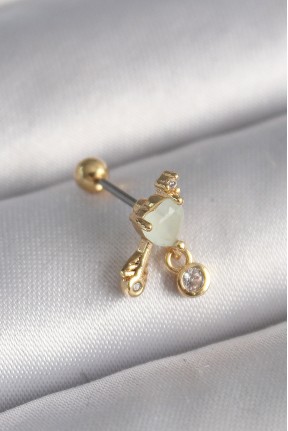 316l çelik Gold Renk Beyaz Mineli Kalp Sallantı Zirkon Taşlı Tragus Piercing 316l çelik Gold Renk Beyaz Mineli Kalp Sallantı Zirkon Taşlı Tragus Piercing