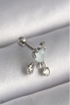316l çelik Gümüş Renk Beyaz Minelik Kalp Sallantı Zirkon Taş Detay Tragus Piercing 316l çelik Gümüş Renk Beyaz Minelik Kalp Sallantı Zirkon Taş Detay Tragus Piercing