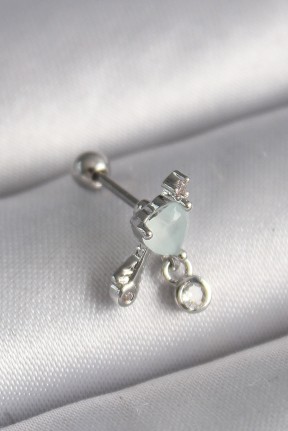 316l çelik Gümüş Renk Beyaz Minelik Kalp Sallantı Zirkon Taş Detay Tragus Piercing 316l çelik Gümüş Renk Beyaz Minelik Kalp Sallantı Zirkon Taş Detay Tragus Piercing