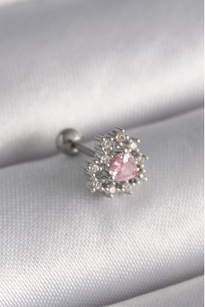 316l çelik Gümüş Renk Zirkon Taşlı Kalp Tragus Piercing 316l çelik Gümüş Renk Zirkon Taşlı Kalp Tragus Piercing