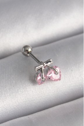 316l çelik Gümüş Renk Pembe Zirkon Taşlı Kalp Tragus Piercing 316l çelik Gümüş Renk Pembe Zirkon Taşlı Kalp Tragus Piercing