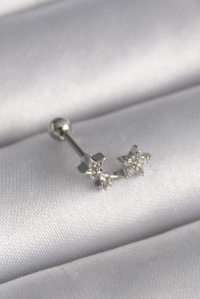 316l çelik Gümüş Renk Zirkon Taşlı Yıldız Tragus Piercing 316l çelik Gümüş Renk Zirkon Taşlı Yıldız Tragus Piercing