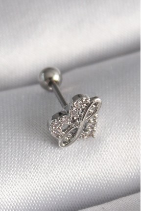 316l çelik Gümüş Renk Zirkon Taşlı Sonsuzluk Detay Tragus Piercing 316l çelik Gümüş Renk Zirkon Taşlı Sonsuzluk Detay Tragus Piercing