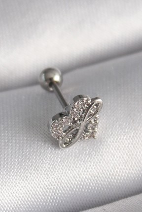 316l çelik Gümüş Renk Zirkon Taşlı Sonsuzluk Detay Tragus Piercing 316l çelik Gümüş Renk Zirkon Taşlı Sonsuzluk Detay Tragus Piercing