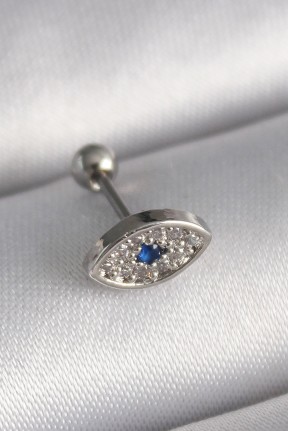 316l çelik Gümüş Renk Zirkon Taşlı Göz Tragus Piercing 316l çelik Gümüş Renk Zirkon Taşlı Göz Tragus Piercing