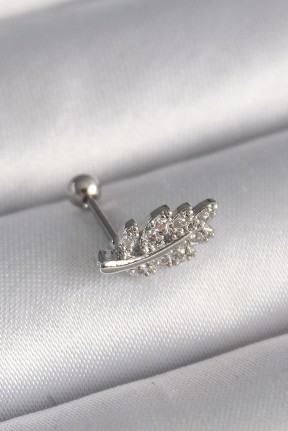 316l çelik Gümüş Renk Zirkon Taşlı Dal Tragus Piercing 316l çelik Gümüş Renk Zirkon Taşlı Dal Tragus Piercing