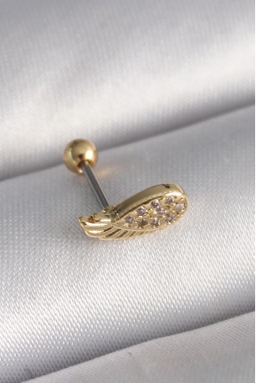 316l çelik Gold Renk Zirkon Taşlı Kanat Tragus Piercing 316l çelik Gold Renk Zirkon Taşlı Kanat Tragus Piercing