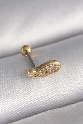 316l çelik Gold Renk Zirkon Taşlı Kanat Tragus Piercing 316l çelik Gold Renk Zirkon Taşlı Kanat Tragus Piercing