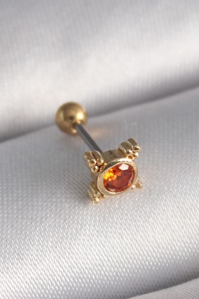 316l çelik Gold Renk Turuncu Zirkon Taşlı Tragus Piercing 316l çelik Gold Renk Turuncu Zirkon Taşlı Tragus Piercing