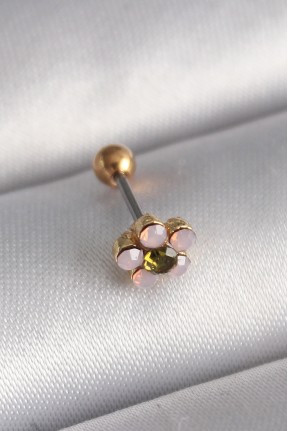 316l çelik Gold Renk Zirkon Taşlı çiçek Tragus Piercing 316l çelik Gold Renk Zirkon Taşlı çiçek Tragus Piercing