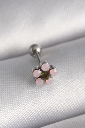 316l çelik Gümüş Renk Zirkon Taşlı çiçek Tragus Piercing 316l çelik Gümüş Renk Zirkon Taşlı çiçek Tragus Piercing
