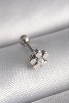 316l çelik Gümüş Renk Zirkon Taşlı çiçek Model Tragus Piercing 316l çelik Gümüş Renk Zirkon Taşlı çiçek Model Tragus Piercing
