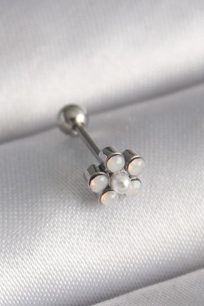316l çelik Gümüş Renk Zirkon Taşlı çiçek Model Tragus Piercing 316l çelik Gümüş Renk Zirkon Taşlı çiçek Model Tragus Piercing