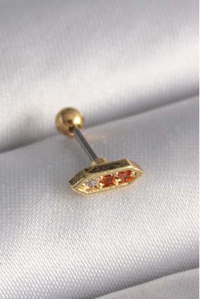 316l çelik Gold Renk Turuncu Zirkon Taşlı Tragus Piercing 316l çelik Gold Renk Turuncu Zirkon Taşlı Tragus Piercing