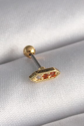 316l çelik Gold Renk Turuncu Zirkon Taşlı Tragus Piercing 316l çelik Gold Renk Turuncu Zirkon Taşlı Tragus Piercing