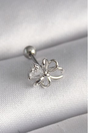 316l çelik Gümüş Renk Zirkon Taş Detay Kurdele Model Tragus Piercing 316l çelik Gümüş Renk Zirkon Taş Detay Kurdele Model Tragus Piercing