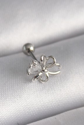 316l çelik Gümüş Renk Zirkon Taş Detay Kurdele Model Tragus Piercing 316l çelik Gümüş Renk Zirkon Taş Detay Kurdele Model Tragus Piercing