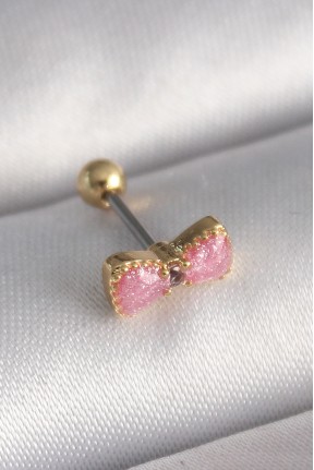 316l çelik Gold Renk Pembe Fiyonk Model Tragus Piercing 316l çelik Gold Renk Pembe Fiyonk Model Tragus Piercing