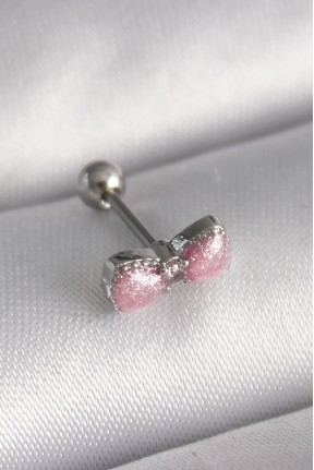 316l çelik Gümüş Renk Pembe Kurdele Zirkon Taş Detay Tragus Piercing 316l çelik Gümüş Renk Pembe Kurdele Zirkon Taş Detay Tragus Piercing