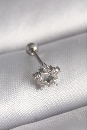 316l çelik Gümüş Renk Zirkon Taşlı Yıldız Model Tragus Piercing 316l çelik Gümüş Renk Zirkon Taşlı Yıldız Model Tragus Piercing