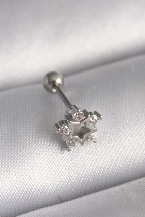 316l çelik Gümüş Renk Zirkon Taşlı Yıldız Model Tragus Piercing 316l çelik Gümüş Renk Zirkon Taşlı Yıldız Model Tragus Piercing