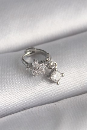 316l çelik Gümüş Renk Zirkon Taşlı çiçek Model Sallantı Detay Tragus Piercing 316l çelik Gümüş Renk Zirkon Taşlı çiçek Model Sallantı Detay Tragus Piercing