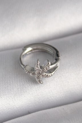 316l çelik Gümüş Renk Zirkon Taşlı Deniz Yıldızı Model Tragus Piercing 316l çelik Gümüş Renk Zirkon Taşlı Deniz Yıldızı Model Tragus Piercing