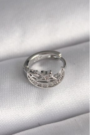 316l çelik Gümüş Renk Zirkon Taşlı Ay Yıldız Model Tragus Piercing 316l çelik Gümüş Renk Zirkon Taşlı Ay Yıldız Model Tragus Piercing