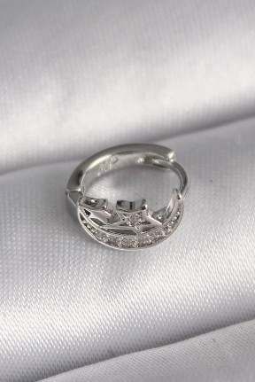 316l çelik Gümüş Renk Zirkon Taşlı Ay Yıldız Model Tragus Piercing 316l çelik Gümüş Renk Zirkon Taşlı Ay Yıldız Model Tragus Piercing