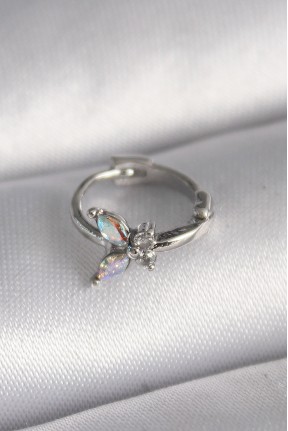 316l çelik Gümüş Renk Zirkon Taşlı Kelebek Model Tragus Piercing
