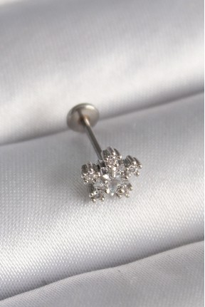 316l çelik Gümüş Renk Zirkon Taşlı Yıldız Model Tragus Piercing 316l çelik Gümüş Renk Zirkon Taşlı Yıldız Model Tragus Piercing