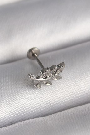 316l çelik Gümüş Renk Dal Model Zirkon Taş Detaylı Tragus Piercing 316l çelik Gümüş Renk Dal Model Zirkon Taş Detaylı Tragus Piercing