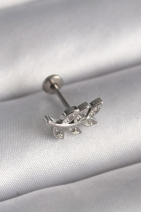316l çelik Gümüş Renk Dal Model Zirkon Taş Detaylı Tragus Piercing 316l çelik Gümüş Renk Dal Model Zirkon Taş Detaylı Tragus Piercing