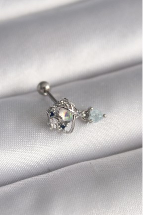 316l çelik Gümüş Renk Zirkon Taşlı Sallantı Kalp Detay Tragus Piercing 316l çelik Gümüş Renk Zirkon Taşlı Sallantı Kalp Detay Tragus Piercing