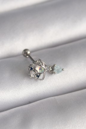 316l çelik Gümüş Renk Zirkon Taşlı Sallantı Kalp Detay Tragus Piercing 316l çelik Gümüş Renk Zirkon Taşlı Sallantı Kalp Detay Tragus Piercing