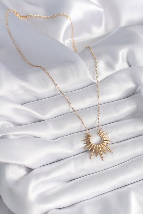 316l çelik Gold Renk Güneş Model Vintage Kadın Kolye 316l çelik Gold Renk Güneş Model Vintage Kadın Kolye