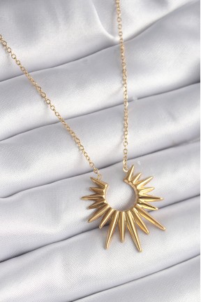 316l çelik Gold Renk Güneş Model Vintage Kadın Kolye 316l çelik Gold Renk Güneş Model Vintage Kadın Kolye