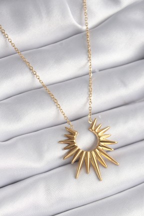 316l çelik Gold Renk Güneş Model Vintage Kadın Kolye 316l çelik Gold Renk Güneş Model Vintage Kadın Kolye